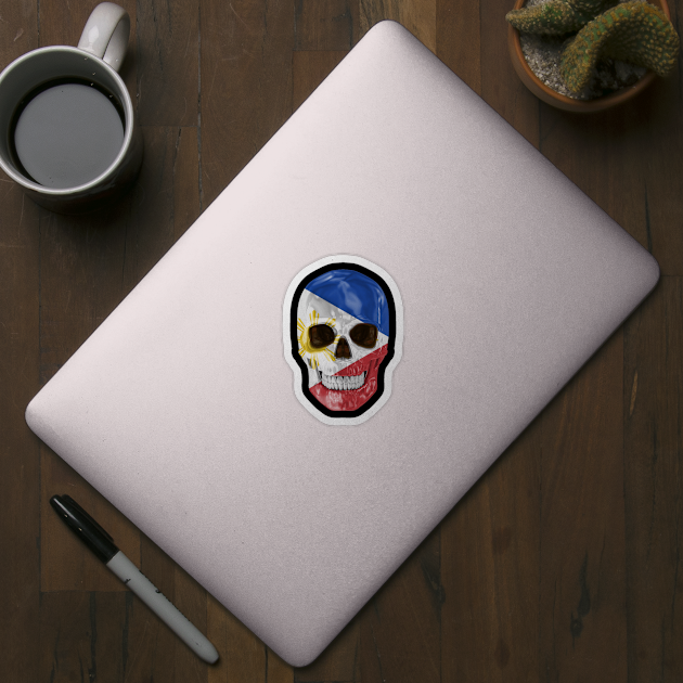 Philippines Flag Skull - Gift for Filipino With Roots From Philippines by Country Flags